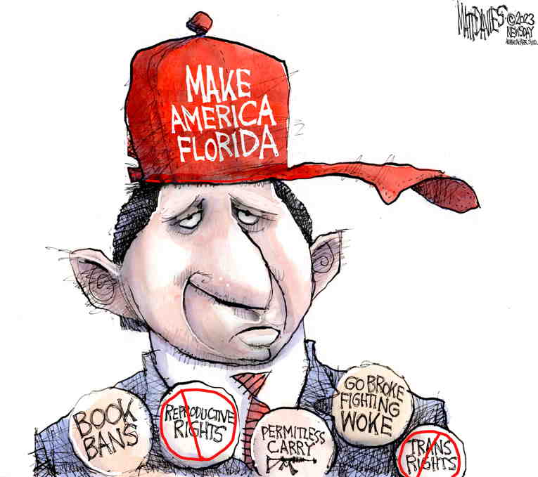 Political/Editorial Cartoon by Matt Davies, Journal News on DeSantis Enters Race