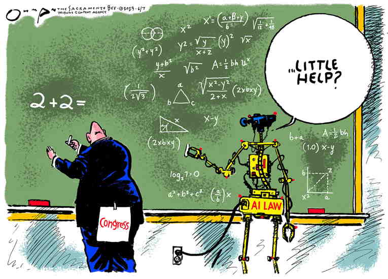Political/Editorial Cartoon by Jack Ohman, The Oregonian on More AI Advancements