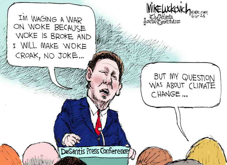 Political/Editorial Cartoon by Mike Luckovich, Atlanta Journal-Constitution on Christie, Pence Join Race