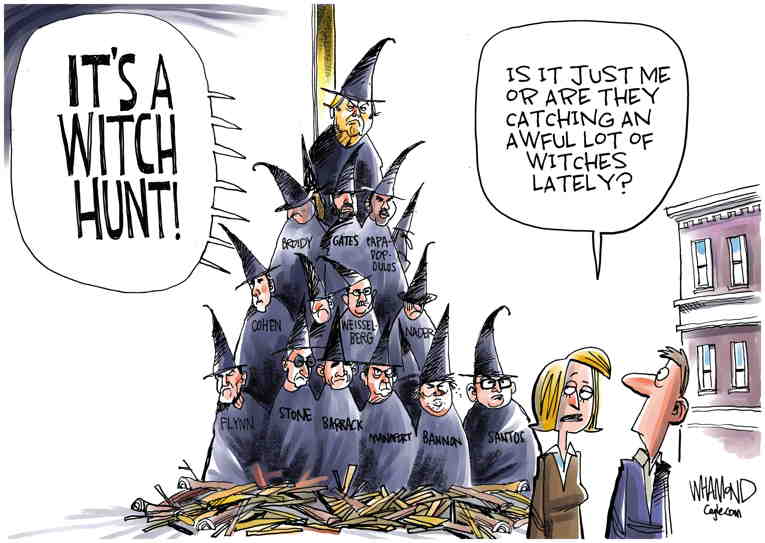 Political/Editorial Cartoon by Dave Whamond, Canada, PoliticalCartoons.com on Trump Indictment Likely