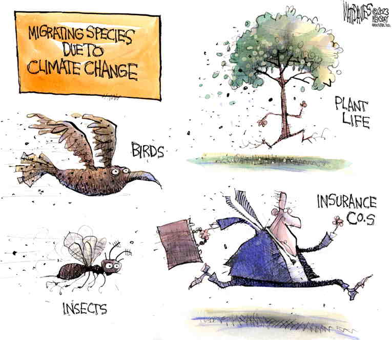 Political/Editorial Cartoon by Matt Davies, Journal News on Extreme Weather Batters Planet