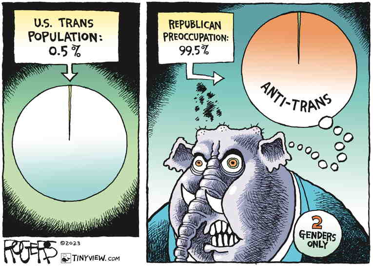 Political/Editorial Cartoon by Rob Rogers on GOP Goes Full Anti-Woke