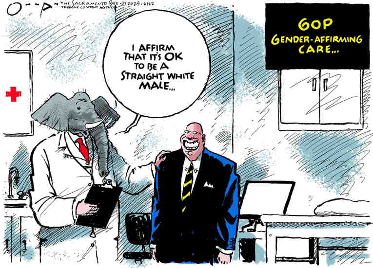 Political/Editorial Cartoon by Jack Ohman, The Oregonian on GOP Goes Full Anti-Woke