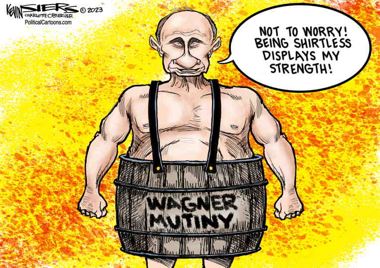 Political/Editorial Cartoon by Kevin Siers, Charlotte Observer on Chaos in Russia