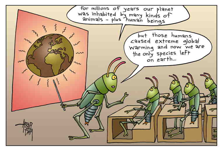 Political/Editorial Cartoon by Van Dam, Landsmeer, Netherlands on Record Heat Ravages Planet