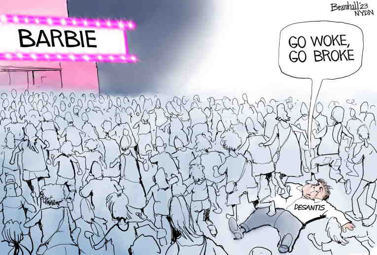 Political/Editorial Cartoon by Bill Bramhall, New York Daily News on Barbie a Smash Hit