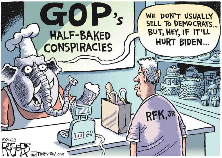 Political/Editorial Cartoon by Rob Rogers on GOP Doubles Down