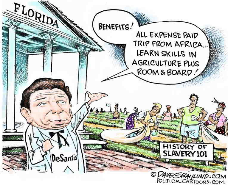 Political/Editorial Cartoon by Dave Granlund on Florida Rewrites Slavery History