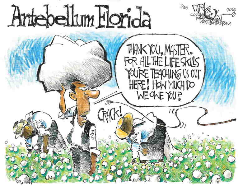 Political/Editorial Cartoon by John Darkow, Columbia Daily Tribune, Missouri on Florida Rewrites Slavery History