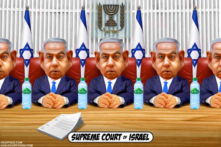 Political/Editorial Cartoon by Bart van Leeuwen, PoliticalCartoons.com on Israel Neuters Supreme Court