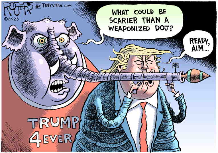 Political/Editorial Cartoon by Rob Rogers on Trump Strikes Back