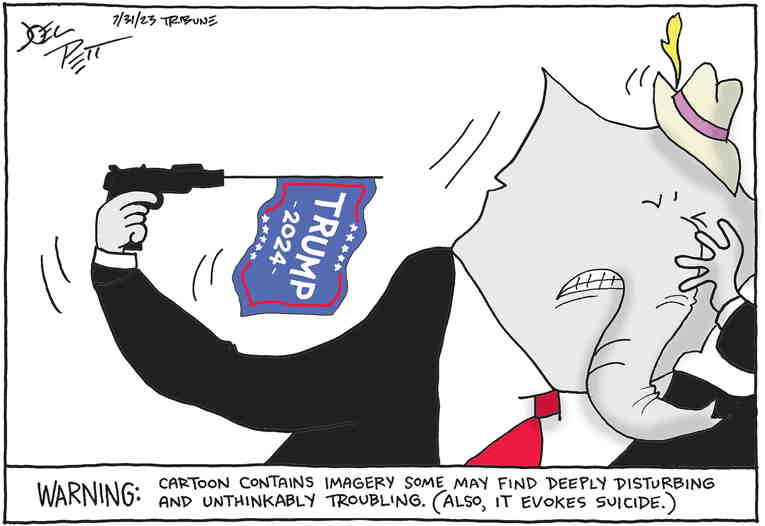 Political/Editorial Cartoon by Joel Pett, Lexington Herald-Leader, CWS/CartoonArts Intl. on 2024 Race Heats Up