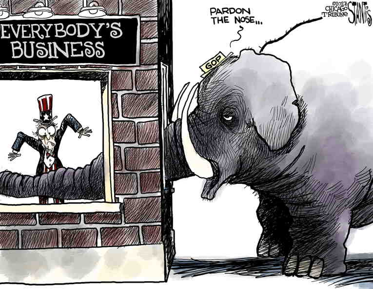 Political/Editorial Cartoon by Scott Stantis, Chicago Tribune on Republicans Move Further Right