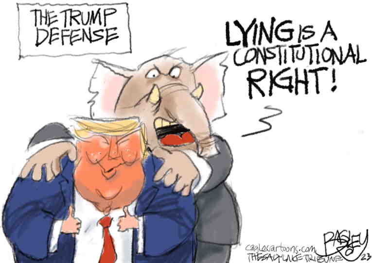 Political/Editorial Cartoon by Pat Bagley, Salt Lake Tribune on Trumpers Rally