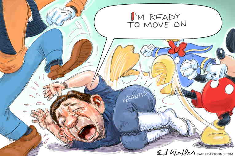 Political/Editorial Cartoon by Ed Wexler, PoliticalCartoons.com on Big Movement for DeSantis