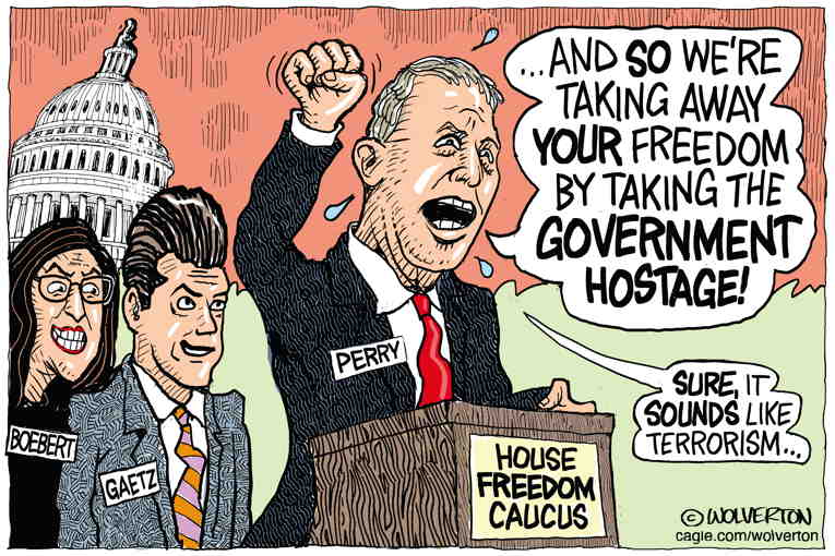 Political/Editorial Cartoon by Monte Wolverton, Cagle Cartoons on Republicans Go All In