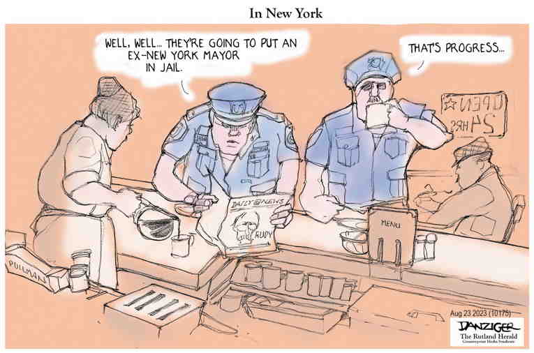 Political/Editorial Cartoon by Jeff Danziger on Screws Tighten for Giuliani