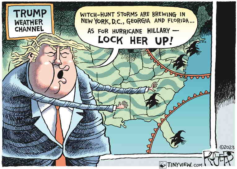 Political/Editorial Cartoon by Rob Rogers on Screws Tighten for Trump