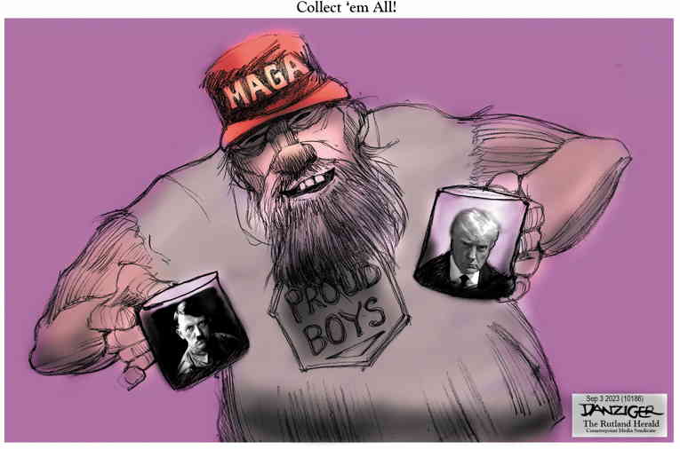 Political/Editorial Cartoon by Jeff Danziger on Proud Boys Sentenced