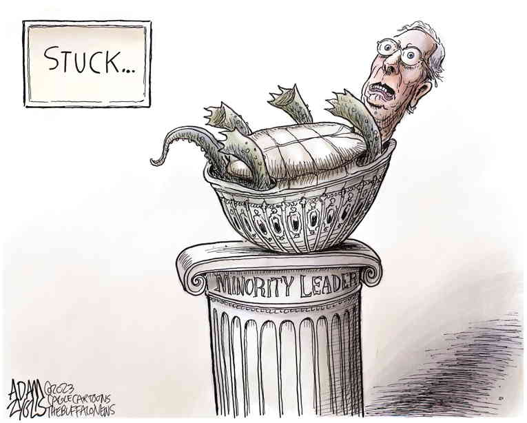 Political/Editorial Cartoon by Adam Zyglis, The Buffalo News on Senator McConnell Freezes Again