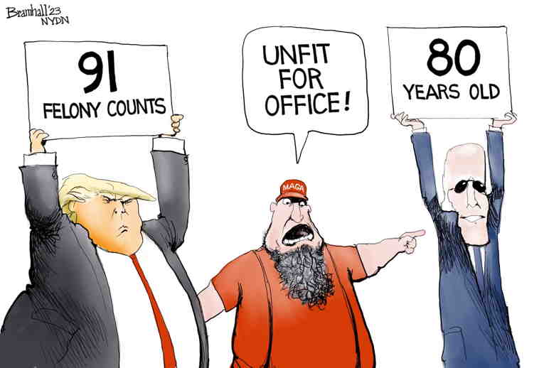 Political/Editorial Cartoon by Bill Bramhall, New York Daily News on Polls Show a Tight Race