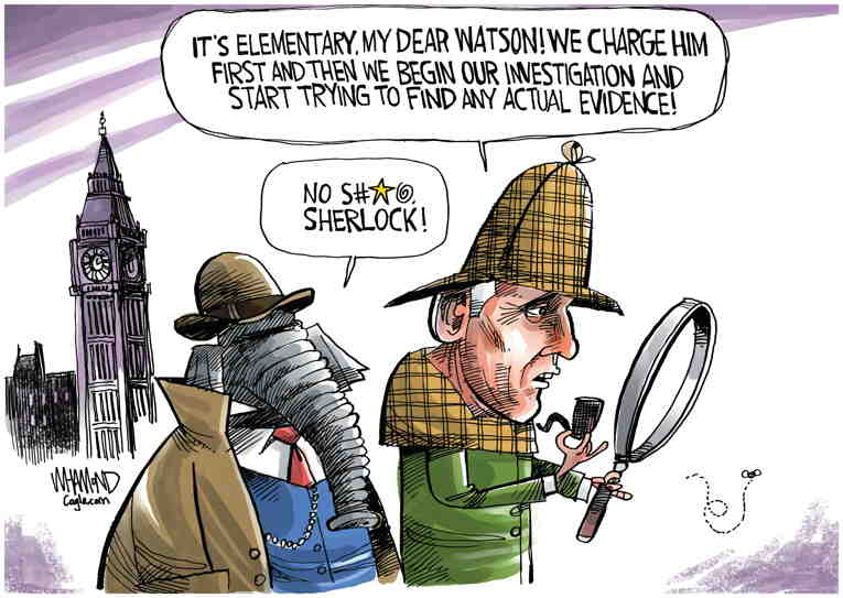 Political/Editorial Cartoon by Dave Whamond, Canada, PoliticalCartoons.com on McCarthy OKs Impeachment Inquiry