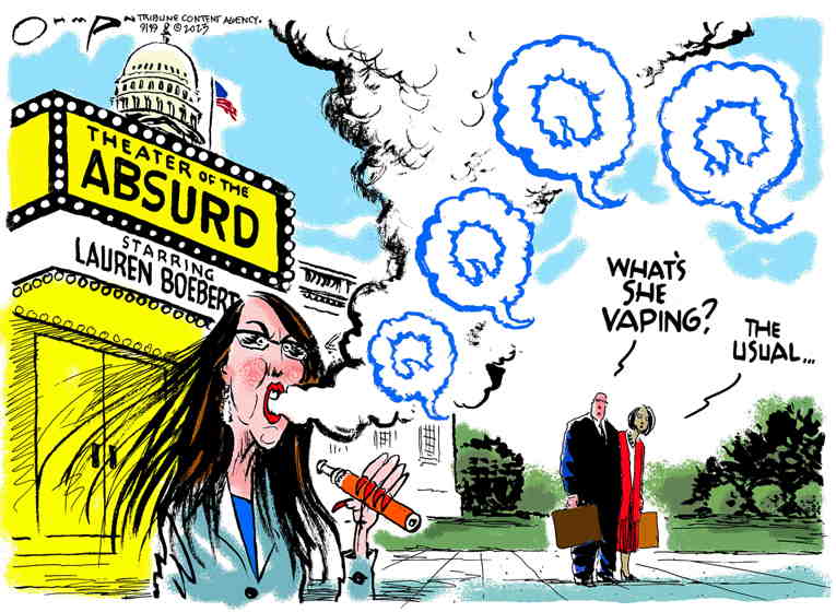 Political/Editorial Cartoon by Jack Ohman, The Oregonian on Lauren Boebert Gets Cocky