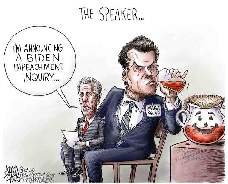 Political/Editorial Cartoon by Adam Zyglis, The Buffalo News on Impeachment Inquiry Stalls