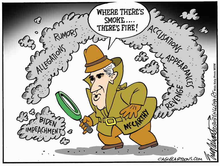 Political/Editorial Cartoon by Bob Engelhart, Hartford Courant on Impeachment Inquiry Stalls