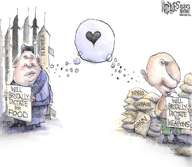Political/Editorial Cartoon by Matt Davies, Journal News on Friend Visits Putin