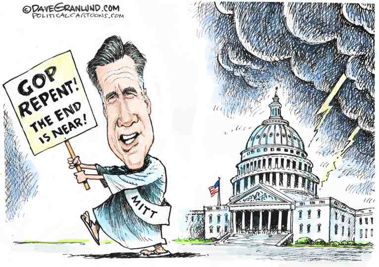 Political/Editorial Cartoon by Dave Granlund on Romney Announces Retirement