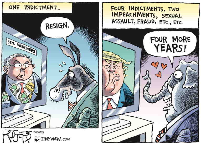 Political/Editorial Cartoon by Rob Rogers on Republicans Target Independents