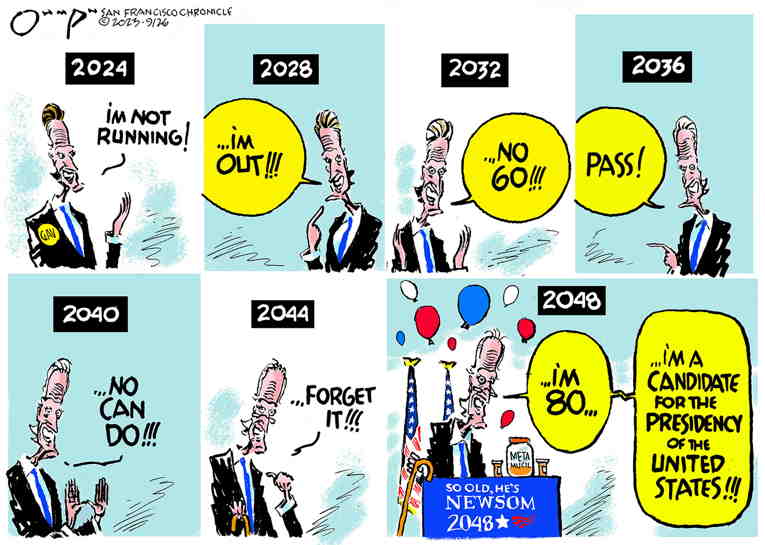 Political/Editorial Cartoon by Jack Ohman, The Oregonian on Biden Changes Course