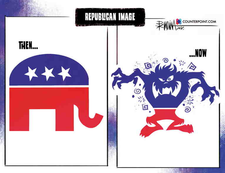 Political/Editorial Cartoon by Pedro Molina, El Nuevo Diario, Managua, Nicaragua on GOP Moves Further Right