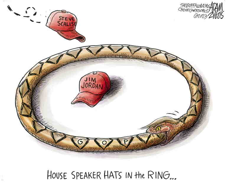 Political/Editorial Cartoon by Adam Zyglis, The Buffalo News on Speakership Vacant