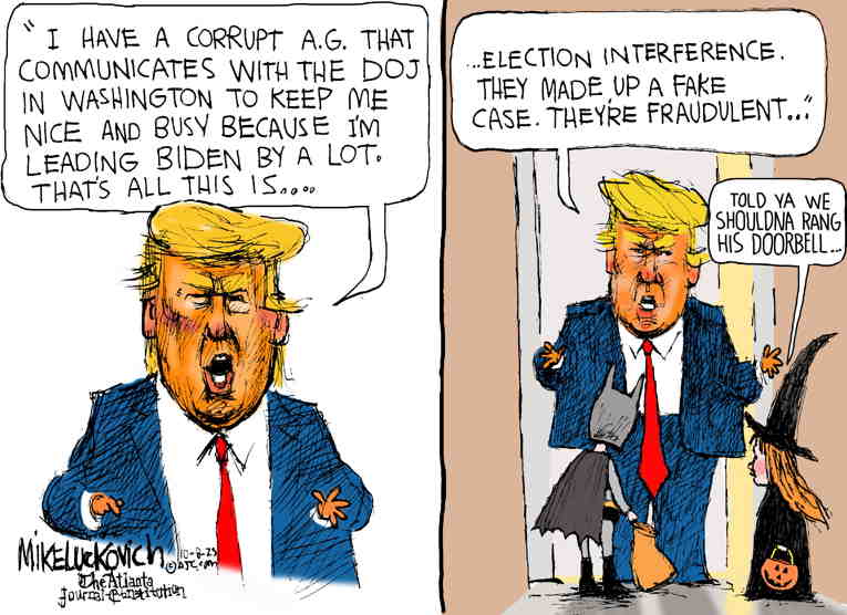 Political/Editorial Cartoon by Mike Luckovich, Atlanta Journal-Constitution on Trump Lashes Out