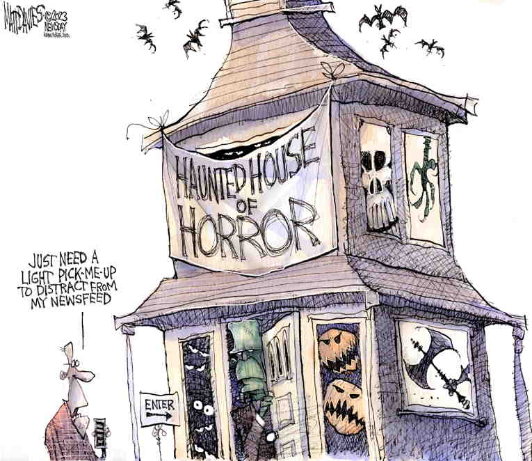 Political/Editorial Cartoon by Matt Davies, Journal News on Halloween Celebrations Begin