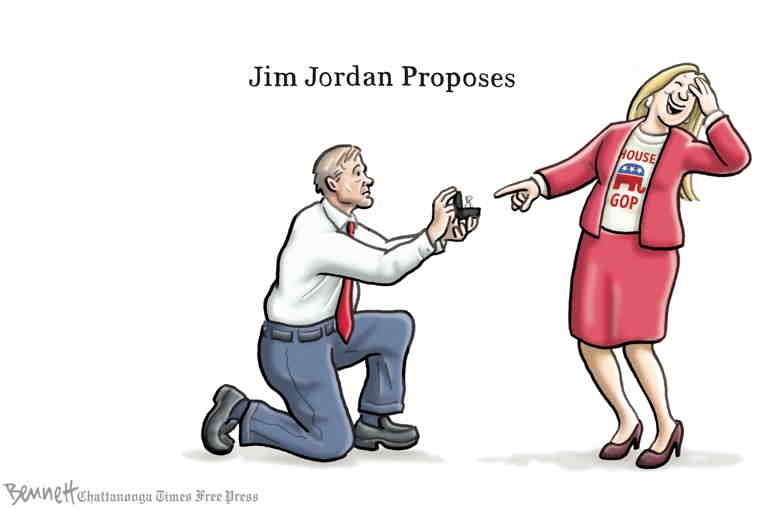 Political/Editorial Cartoon by Clay Bennett, Chattanooga Times Free Press on House Rejects Jim Jordan