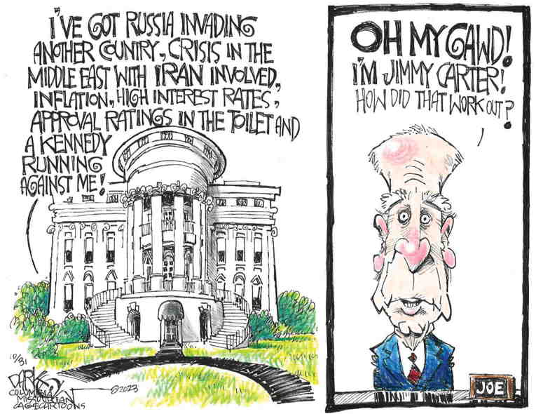 Political/Editorial Cartoon by John Darkow, Columbia Daily Tribune, Missouri on Biden Proud of Economy