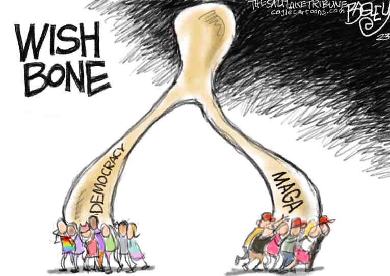 Political/Editorial Cartoon by Pat Bagley, Salt Lake Tribune on Americans Celebrate Holiday