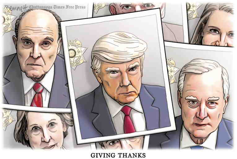 Political/Editorial Cartoon by Clay Bennett, Chattanooga Times Free Press on Americans Celebrate Holiday