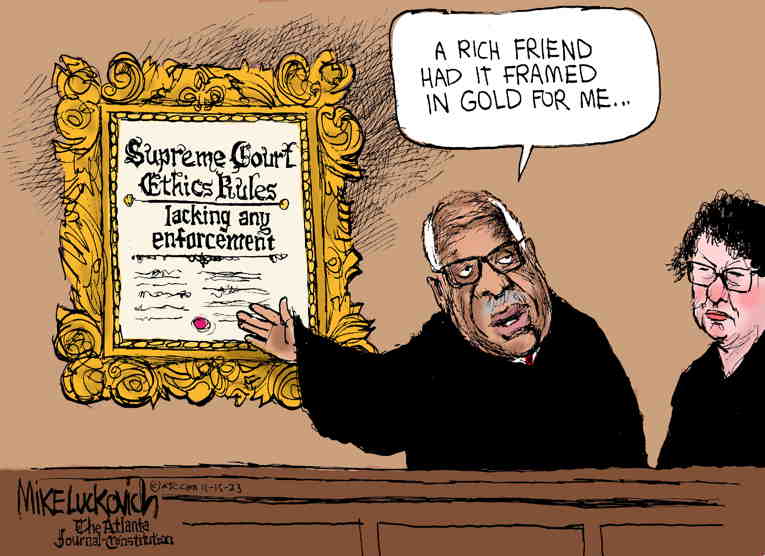 Political/Editorial Cartoon by Mike Luckovich, Atlanta Journal-Constitution on SCOTUS Attempts Sham