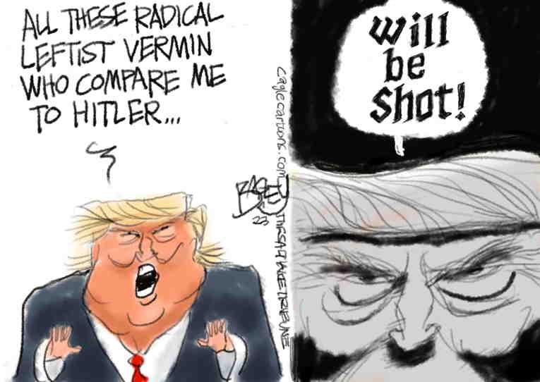 Political/Editorial Cartoon by Pat Bagley, Salt Lake Tribune on Trump Vows Revenge