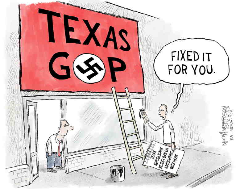 Political/Editorial Cartoon by Nick Anderson, Houston Chronicle on GOP Goes Ultra MAGA