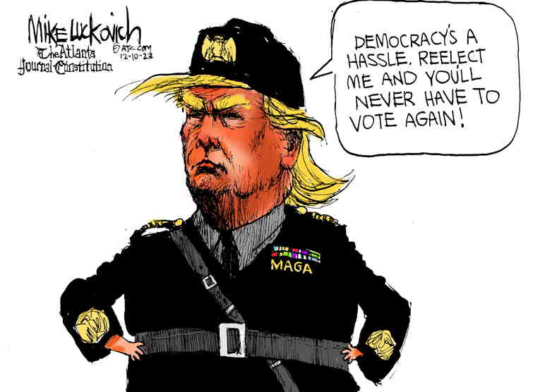 Political/Editorial Cartoon by Mike Luckovich, Atlanta Journal-Constitution on Trump Support Grows