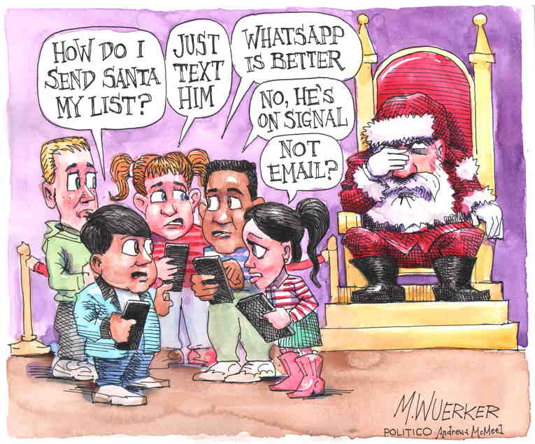 Political/Editorial Cartoon by Matt Wuerker, Politico on Christmas to Arrive Shortly