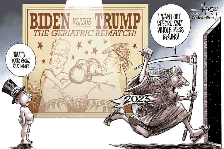 Political/Editorial Cartoon by David Horsey on Rematch Looks Likely in 2024