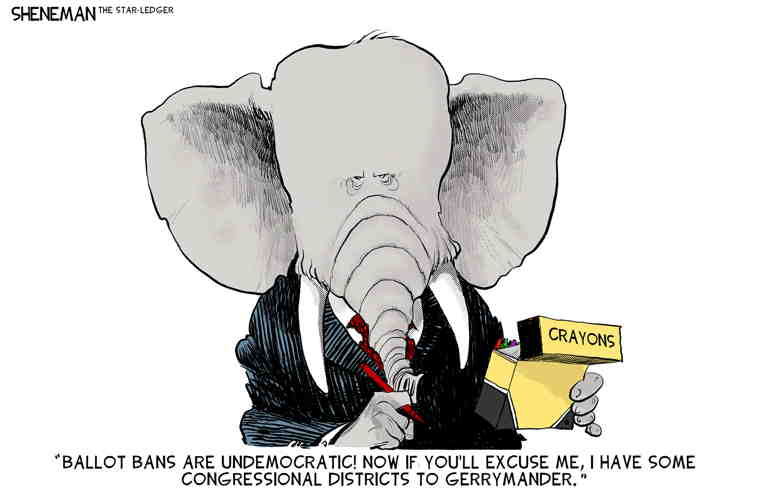 Political Cartoon on 'U.S. v. Trump Battle Intensifies' by Drew ...