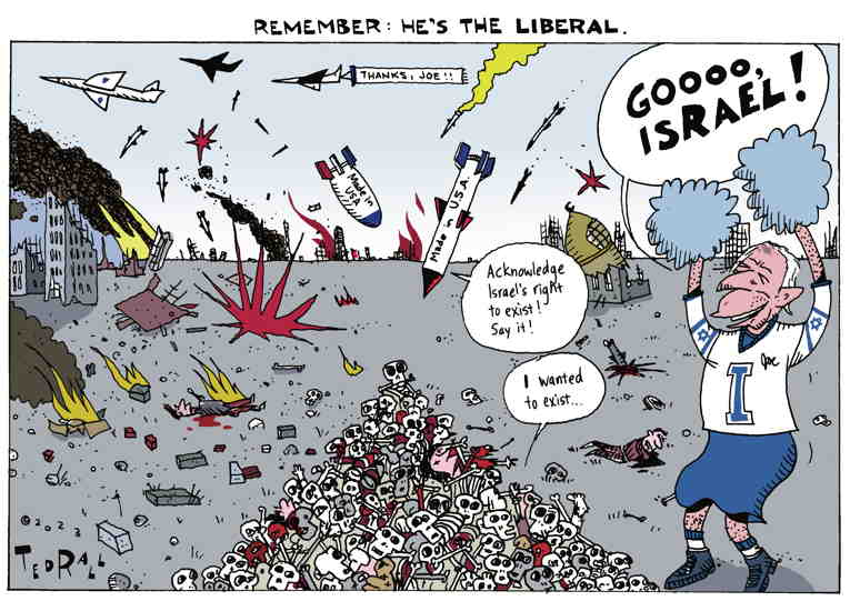 Political/Editorial Cartoon by Ted Rall on Israel’s War on Palestine Continues