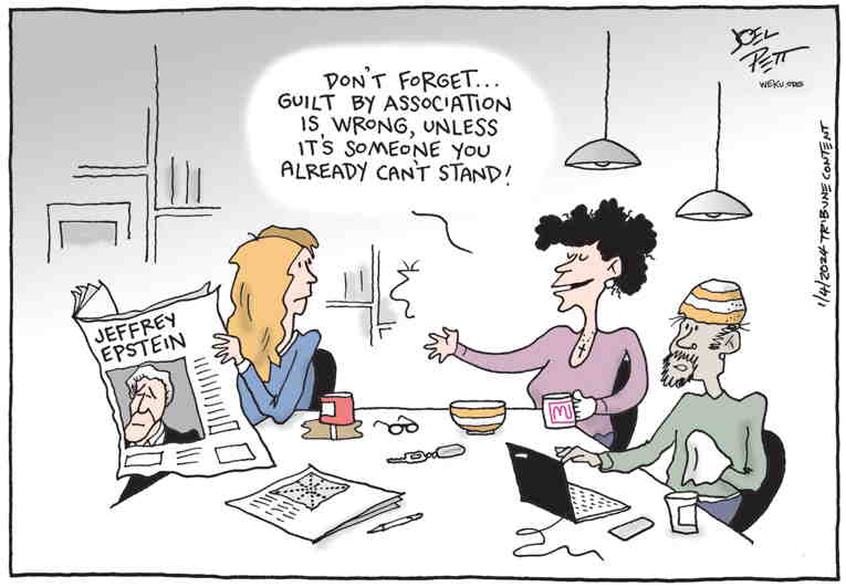 Political/Editorial Cartoon by Joel Pett, Lexington Herald-Leader, CWS/CartoonArts Intl. on Epstein Documents Released